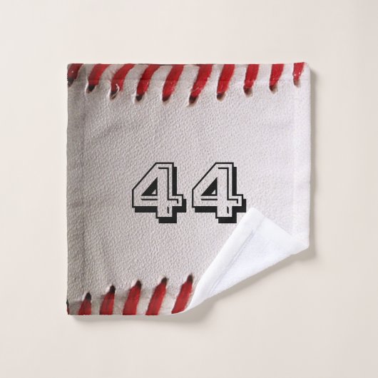 Baseball met nummer bad handdoek (Wasdoekje)