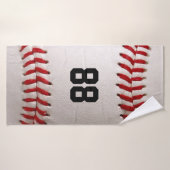 Baseball met nummer badhanddoek (Badhanddoek)