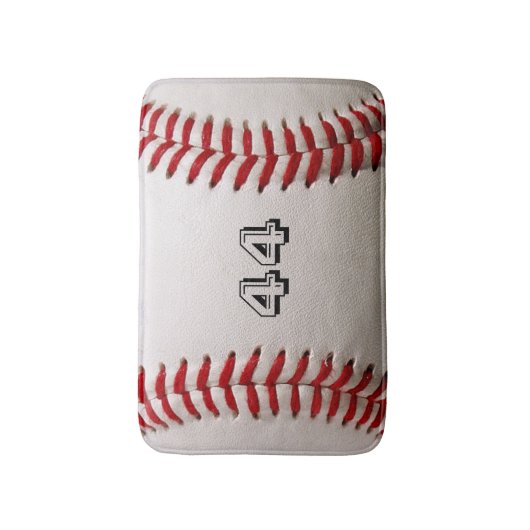 Baseball met nummer badmat (Voorkant Verticaal)