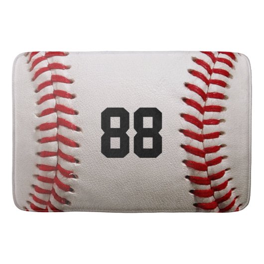 Baseball met nummer badmat (Voorkant)