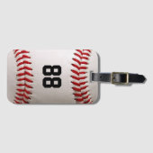 Baseball met  nummer bagagelabel (Voorkant (horizontaal))