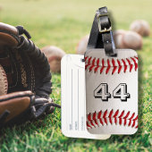 Baseball met  nummer bagagelabel