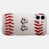 Baseball met  nummer Case-Mate iPhone case (Achterkant (horizontaal))