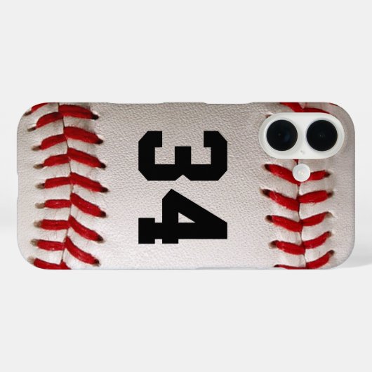 Baseball met nummer Case-Mate iPhone case (Achterkant (horizontaal))