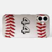 Baseball met  nummer Case-Mate iPhone case (Achterkant (horizontaal))