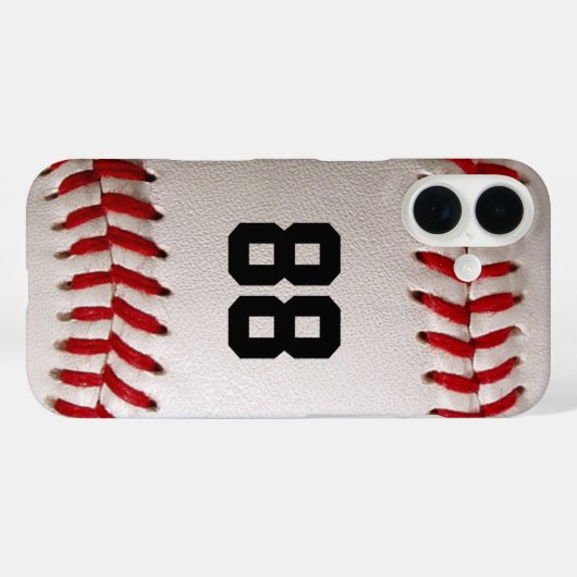 Baseball met  nummer Case-Mate iPhone case (Achterkant (horizontaal))