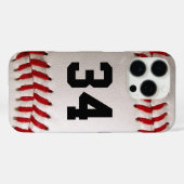 Baseball met  nummer Case-Mate iPhone case (Achterkant (horizontaal))