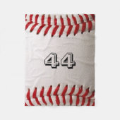 Baseball met nummer fleece deken (Voorkant)