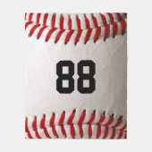 Baseball met  nummer fleece deken (Voorkant)