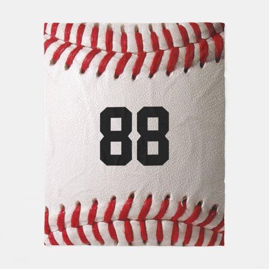 Baseball met  nummer fleece deken (Voorkant)