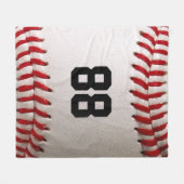 Baseball met  nummer fleece deken (Voorkant (Horizontaal))