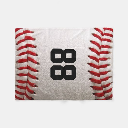 Baseball met  nummer fleece deken (Voorkant (Horizontaal))