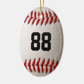 Baseball met  nummer keramisch ornament (Links)