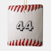 Baseball met  nummer keramisch ornament (Links)