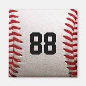 Baseball met nummer magneet (Voorkant)