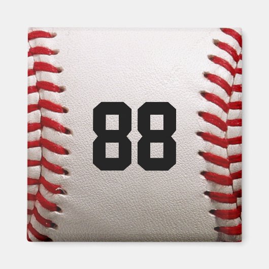 Baseball met  nummer magneet (Voorkant)