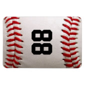 Baseball met nummer magneet (Horizontaal)