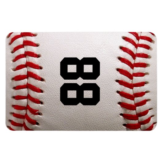 Baseball met  nummer magneet (Horizontaal)