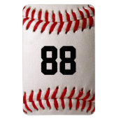 Baseball met  nummer magneet (Verticaal)