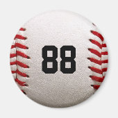 Baseball met nummer magneet (Voorkant)