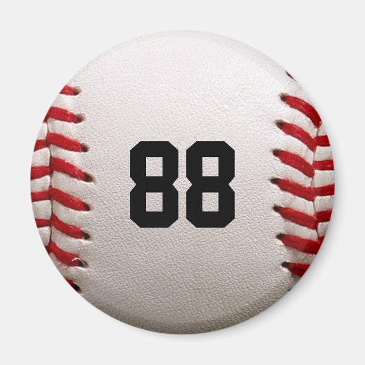 Baseball met  nummer magneet (Voorkant)