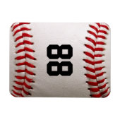 Baseball met nummer magneet (Horizontaal)