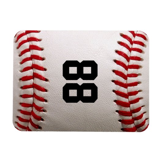 Baseball met  nummer magneet (Horizontaal)