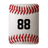 Baseball met  nummer magneet (Verticaal)