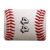 Baseball met nummer magneet (Horizontaal)