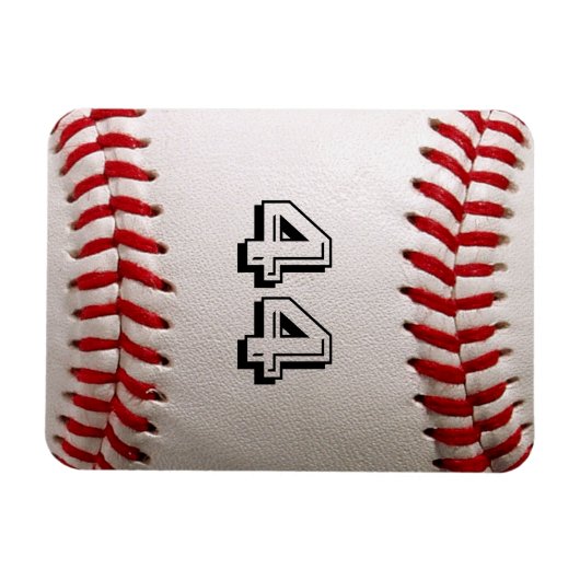 Baseball met  nummer magneet (Horizontaal)