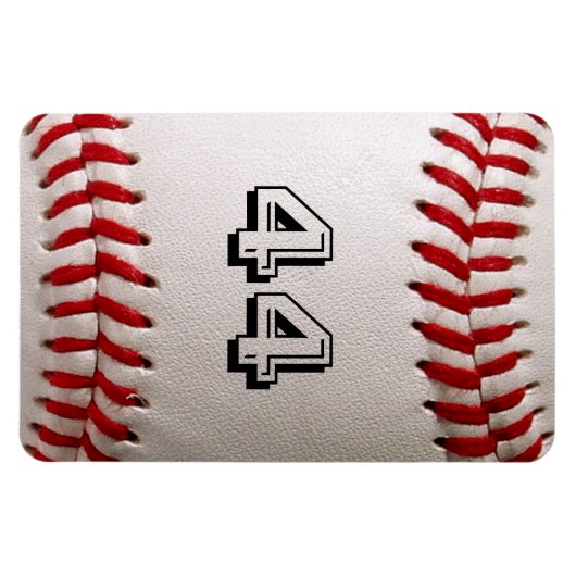 Baseball met  nummer magneet (Horizontaal)