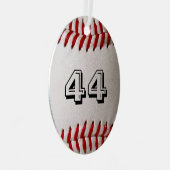 Baseball met  nummer metalen ornament (Voorkant Rechts)