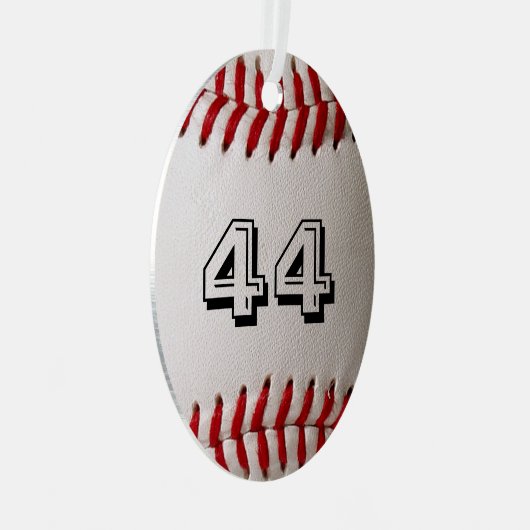 Baseball met  nummer metalen ornament (Voorkant Rechts)