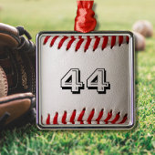 Baseball met  nummer metalen ornament