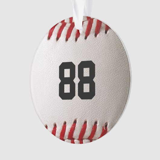 Baseball met  nummer ornament (voorkant)