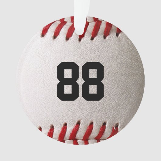Baseball met  nummer ornament (voorkant)