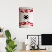 Baseball met  nummer poster (Thuiskantoor)