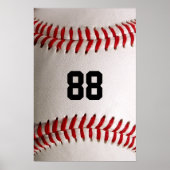 Baseball met  nummer poster (Voorkant)