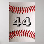 Baseball met nummer poster (Voorkant)
