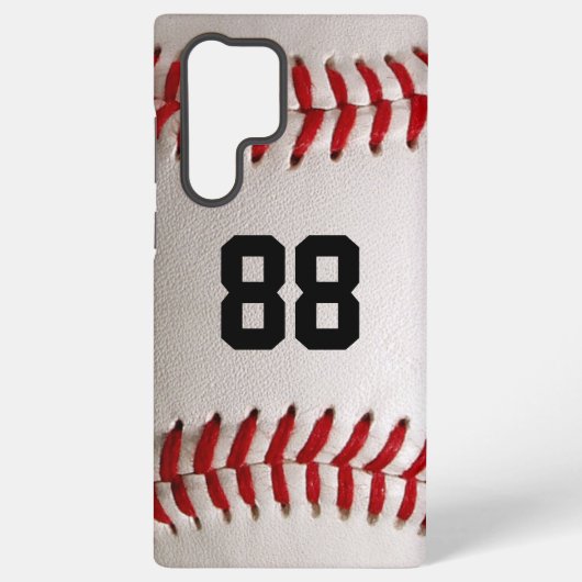 Baseball met  nummer samsung galaxy hoesje (Achterkant)