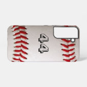 Baseball met  nummer samsung galaxy hoesje (Achterkant horizontaal)