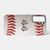 Baseball met  nummer samsung galaxy hoesje (Achterkant horizontaal)