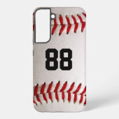 Baseball met nummer samsung galaxy hoesje (Achterkant)