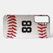 Baseball met nummer samsung galaxy hoesje (Achterkant horizontaal)