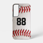 Baseball met  nummer samsung galaxy hoesje (Achterkant)