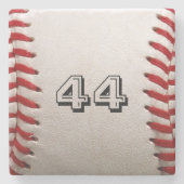 Baseball met  nummer stenen onderzetter (Voorkant)