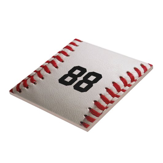 Baseball met nummer tegeltje (Zijkant)