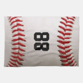 Baseball met  nummer theedoek (Horizontaal)