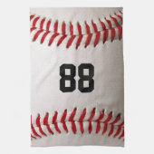 Baseball met  nummer theedoek (Verticaal)