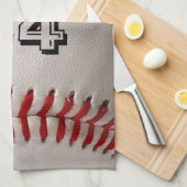 Baseball met  nummer theedoek (Quarter Fold)